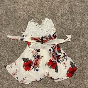 NEW SHEIN Tropical Romper Size L